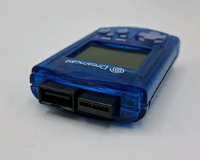 Official Sega Dreamcast Visual Memory Unit VMU US Ver. Clear Aqua Blue Tested