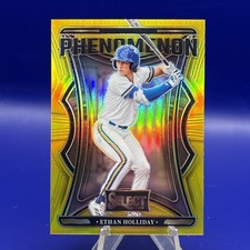 2025 Panini Select Ethan Holliday /10 Phenomenon Gold Prizm Rockies #23