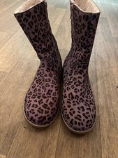 Mini Boden Calf Hair Leopard Print Leather Boots, Purple And Pink Size 37