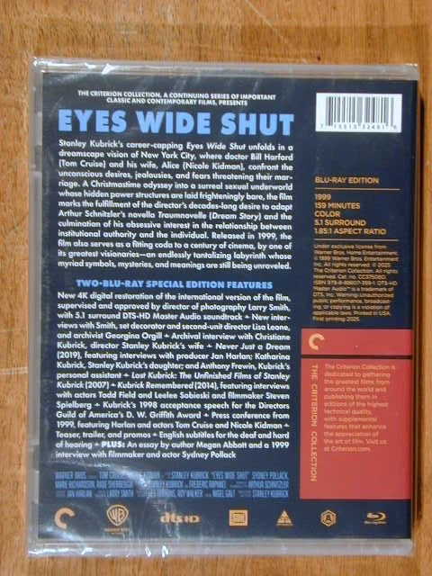 EYES WIDE SHUT 1999 KUBRICK BLU RAY CRITERION COLLECTION BRAND NEW SEALED Foto 2 de 2