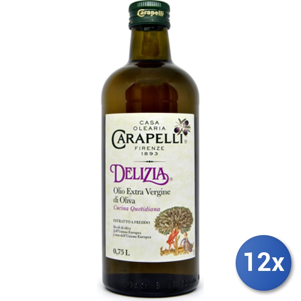 12X Multipack Carapelli Extra Virgin Olive Oil Delizia 750 Ml