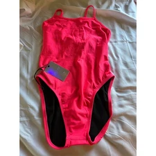 Jolyn Swimwear One Piece Swimsuit 34(8-10) Hot Pink Criss Cross Back New W/Tags