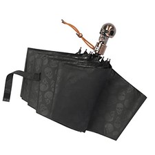 Sun Umbrella UV protection UPF 50 Compact Portable travel Parasol Skull Black
