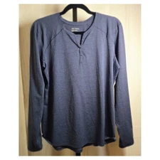 Arc'teryx Womens L Long Sleeve Henley Shirt Top Gray Heathered Athletic Layering