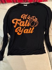 BIBI It's Fall Ya'll Super Soft Long Sleeve Knit Top with Pockets Size Large