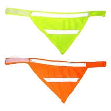 2 Pcs Pet Fluorescent Triangle Towel Dog Reflective Gear Bandanas Collar