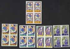 USSR-Scott 1913-14,36-7,40 Imperforate blocks of 4 MNH