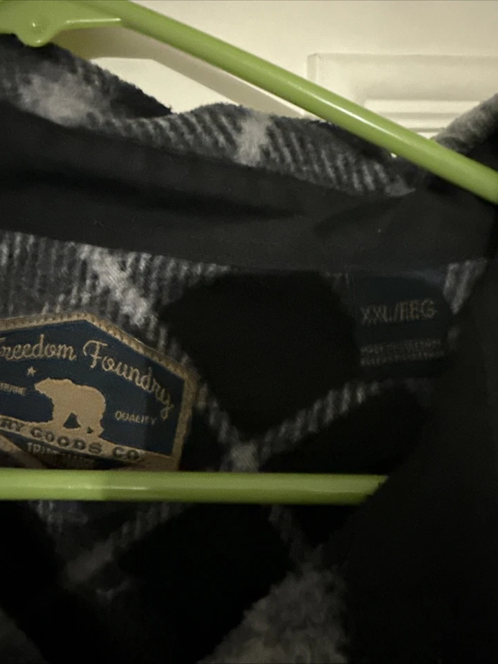 Freedom Foundry Para Hombre XXL Franela Larga Slv Camisa Abotonada Bolsillos en el Pecho Foto 2 de 2