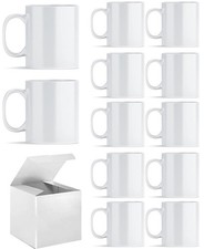 ABBSH 11oz Sublimation Blank White Coffee Mugs - Pack of 12 for Crafts & Gifts