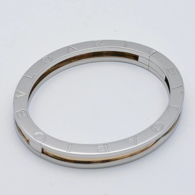 AUTH BVLGARI B-ZERO1 BRACELET BANGLE 18K YELLOW GOLD STEEL WOMEN'S JEWELRY F/S