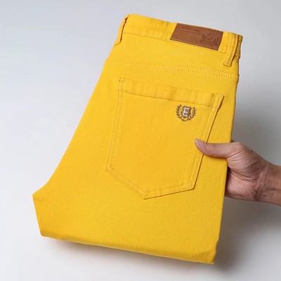High Quality Men's Fashion Trend Jeans 2025 Spring Autumn High Waist Casual Pant
