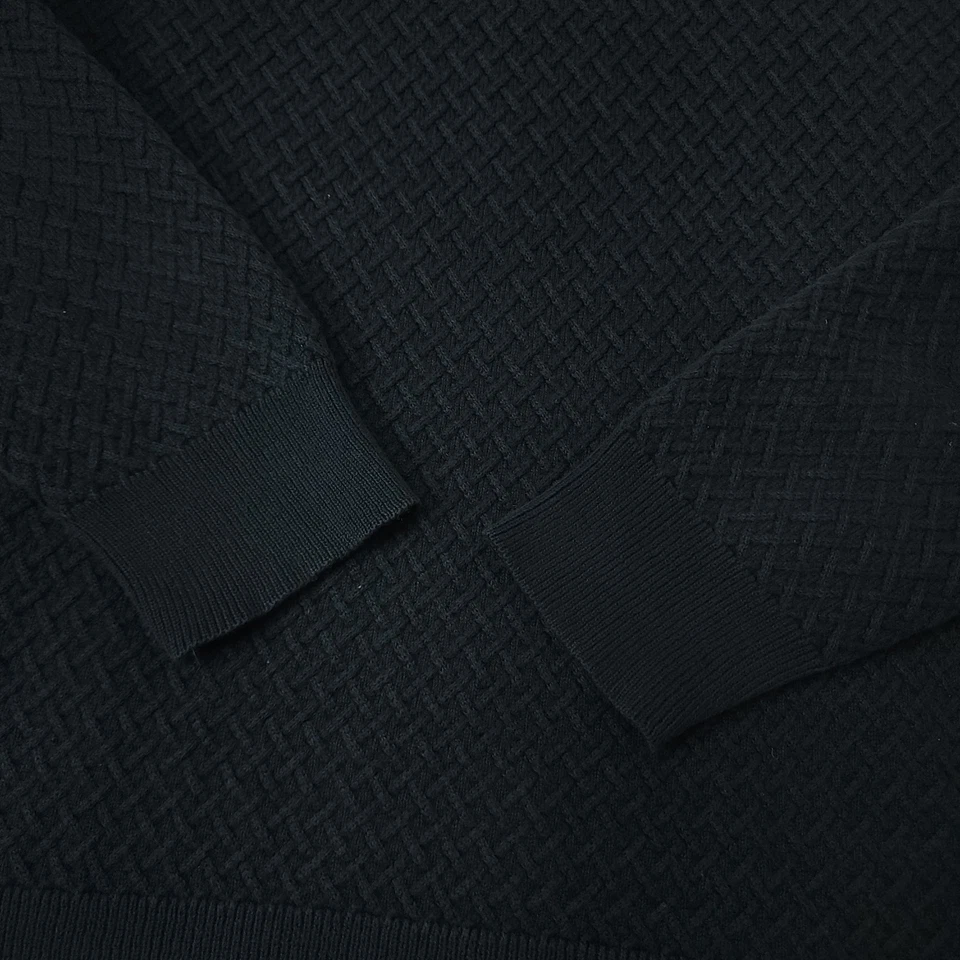 Suéter Jersey Tasso Elba Para Hombres M De Colección Años 90 Negro Cuello en V Tejido Algodón Foto 4 de 4