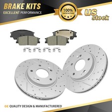 Front Drilled Rotors Ceramic Brake Pads Kit For Hyundai Venue 2020-2022 Kia Soul