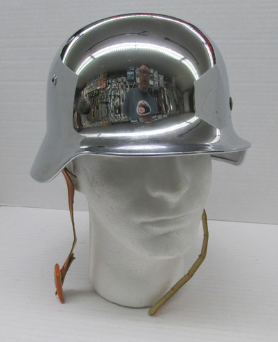 Genuine WW2 M35 German Steel Helmet Vintage 1960s Retro Chromed Biker Helmet