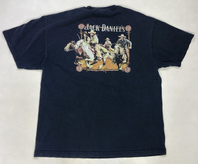 VINTAGE Jack Daniel's 2004 Graphic T-shirt Men XL Black Short Sleeve