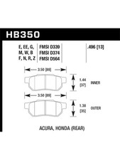 Hawk 1990-1993 For Acura Integra GS HPS 5.0 Rear Brake Pads (HB350B.496)