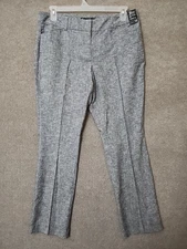 7th Avenue Signature Fit Dress Pants Womens 12 Blue Linen Blend Stretch NEW