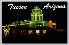 Tucson Arizona Greyhound Park Night View Chrome Postcard Petley Studios