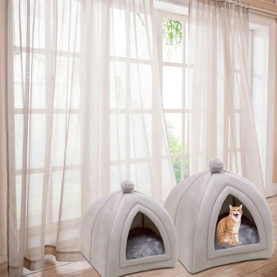 Tragbares Katzenhaus Hund für Indoor Katzen Nest Warm Waschbar Boden