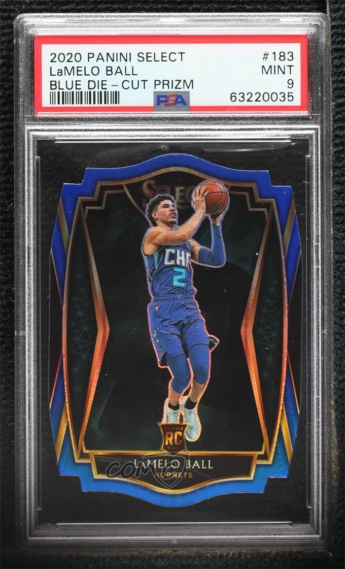 2020-21 Select Premier Level Blue Prizm Die-Cut Lamelo Ball PSA 9 Rookie RC hs9