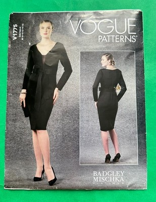 Vogue Schnittmuster V1775 Misses' Kleid tiefer V-Ausschnitt mit transparentem Fronteinsatz