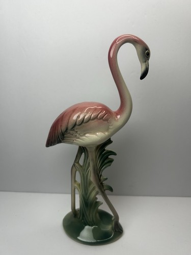 Brad Keeler 9.75” Pink Flamingo Incised mark on bottom - Chipped/damaged