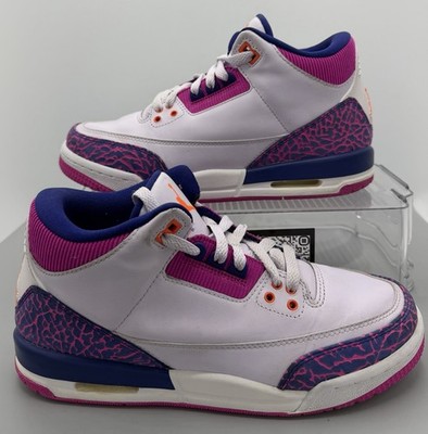 Nike Air Jordan 3 Retro 'Barely Grape' Sneakers 441140-500  GS Sz 7Y Women 8.5
