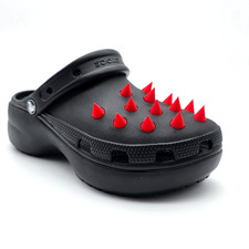 Crocs Spike Shoe Charms Custom Blood Red 26pc set punk goth festival cosplay