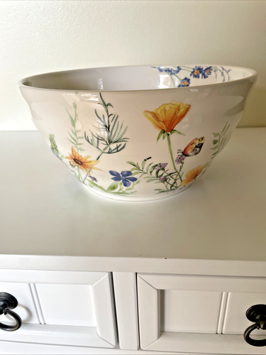 Pier 1 Wildflower Round Serving Bowl – Discontinued 2020-2022 – Salad Ironstone - Picture 10 of 11