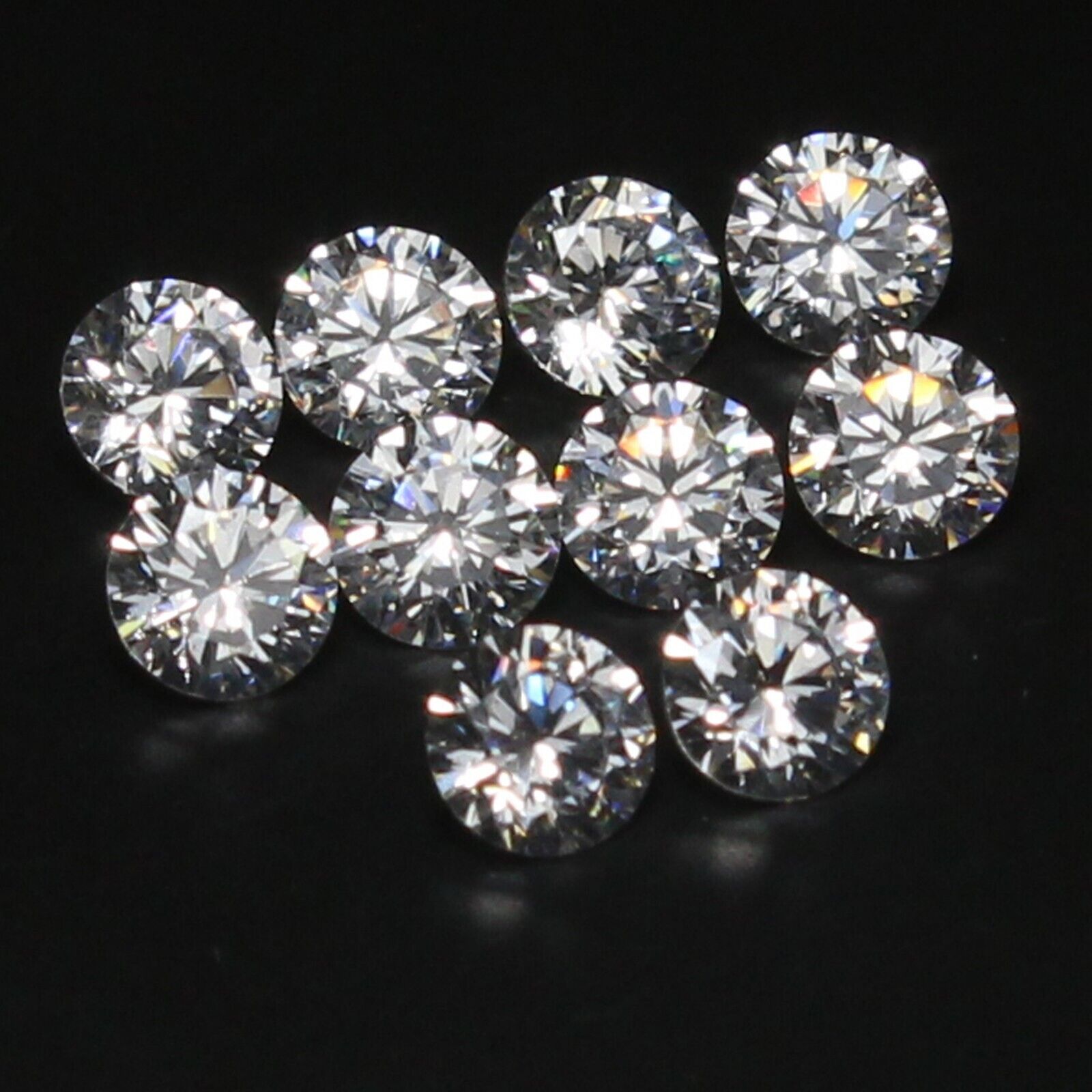 1.00 Ct EF Color VVS1 10 Pcs Lot 3.00 mm Round Brilliant Cut White ...