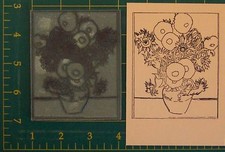 Vase With 12 Sunflowers Van Gogh Large UM rubber stamp