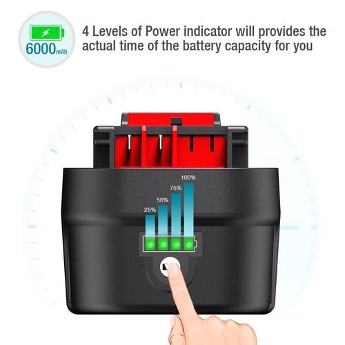 2PACK 6.0Ah HPB18 Lithium Battery For Black&Decker 18V Tools HPB18-OPE 244760-00 - Picture 3 of 12