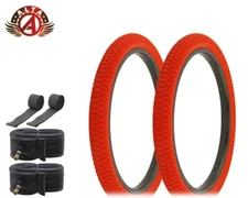 ALTALINE Bicycle 20" x 1.95" All Red X-PERFORMER (2) TIRES,TUBES,& RIMSTRIPS