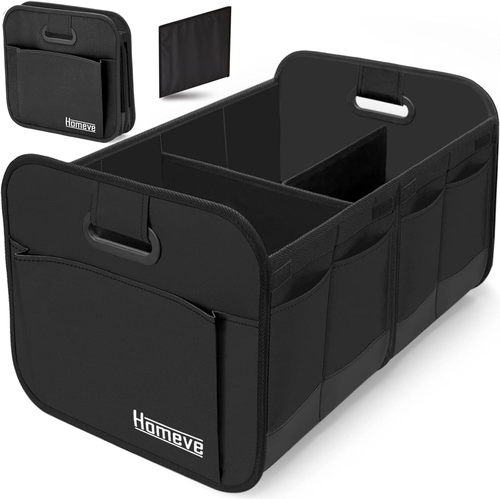 Car Trunk Organizer Collapsible & Waterproof 600D Oxford Multi-Compartment Black