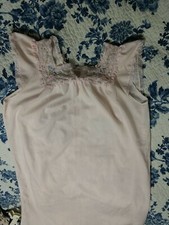 Vintage Pink Babydoll Nightgown Lace And Embroidery At Neck And Chest