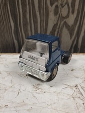 Vintage 1968 Marx Toys Tin Metal Blue Truck Flat Bed 5" Long A322 