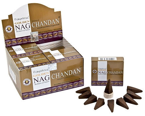 Golden Nag Champa Räucherkegel | Sandale | [6er 10er Pack] 60 - Bild 1 von 1