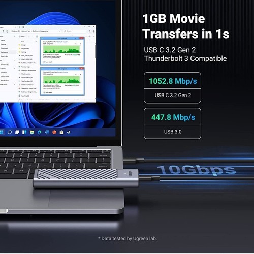 UGREEN M.2 NVME and SATA SSD Enclosure 10Gbps Heat Dissipation M2 PCIe and... - 第 4/14 張圖片