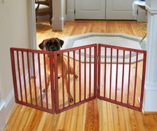 Folding Adjustable Wooden Pet Gate Z Pattern Design Dog 54" X 24" NEW
