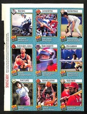 May 1989 Sports Illustrated for Kids Uncut Card Sheet Kareem Mattingly Olajuwon
