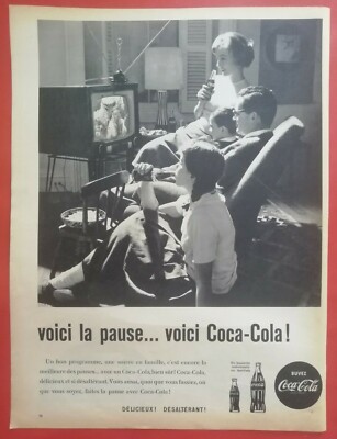 Press Advertising Drink Break COCA-COLA Family Television 1960