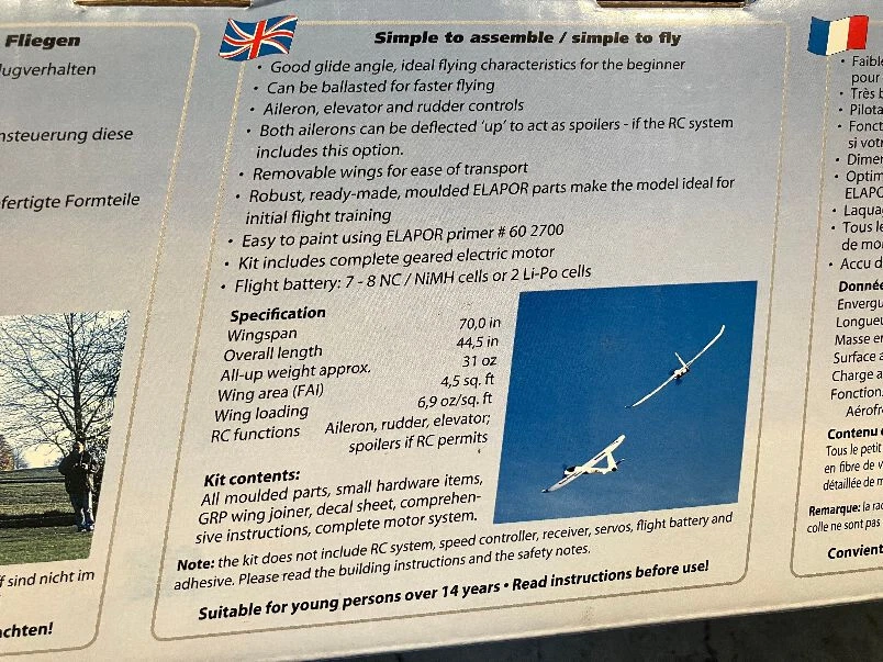 Multiplex Easy Glider Electric RC Glider Airplane - RxR Version - image 4 of 4