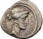 Temple of Vesta Denarius Ancient Roman Republic Silver Coin 55Bc Ngc Ch F