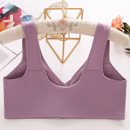 Seamless Bra Front Opening Button Ladies No Wire Push Up Cotton Soft Brassiere ↕ - Picture 9 of 27