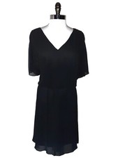 NEW EN FOCUS Plus Size 20W Dress Black Short Sleeve High Low Knee Length