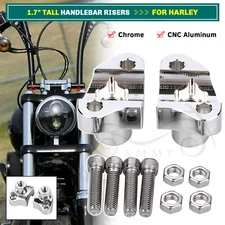 1.7" Chrome Short Handlebar Risers For Harley Heritage Softail FLSTC Low Rider