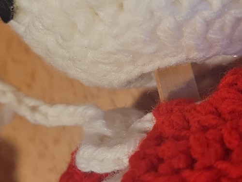 Homemade Christmas Mr. & Mrs. Snowman Crocheted Clothing On Styrofoam - Picture 10 of 12