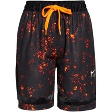 Nike Women Fly Crossover Basketball Shorts DH0643-010 Black Orange Size XS Ex-Sm