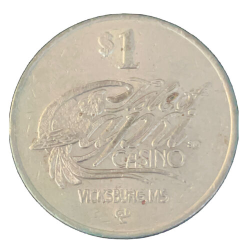 Ficha de casino Isla de Capri $1 dólar ficha de juego tragamonedas moneda de póker Vicksburg - Imagen 3 de 7
