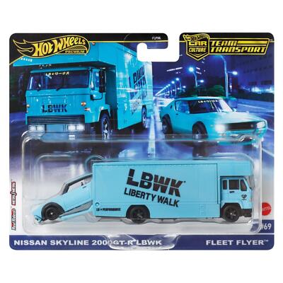 1:64 Hot Wheels Premium 2024 Team Transport Nissan Skyline 2000 GT-R LBWK + Flee